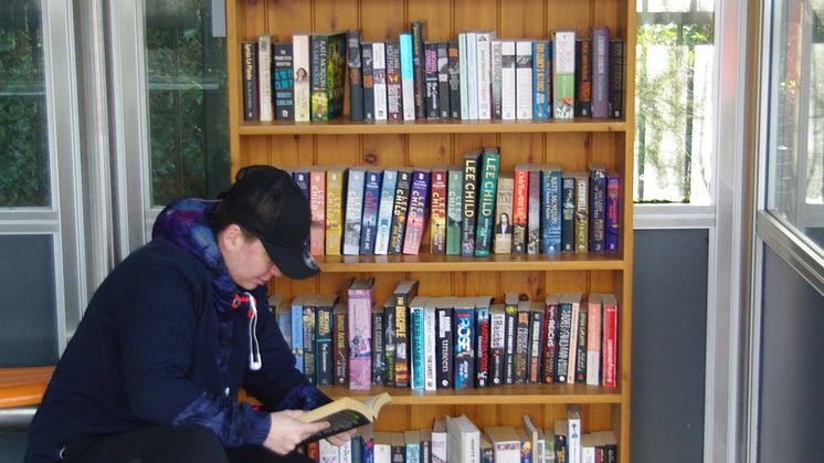 The new library is located in the waiting area off platform one at Berkswell station