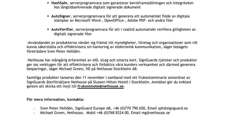 Nya unika produkter för kvalificerade digitala signaturer