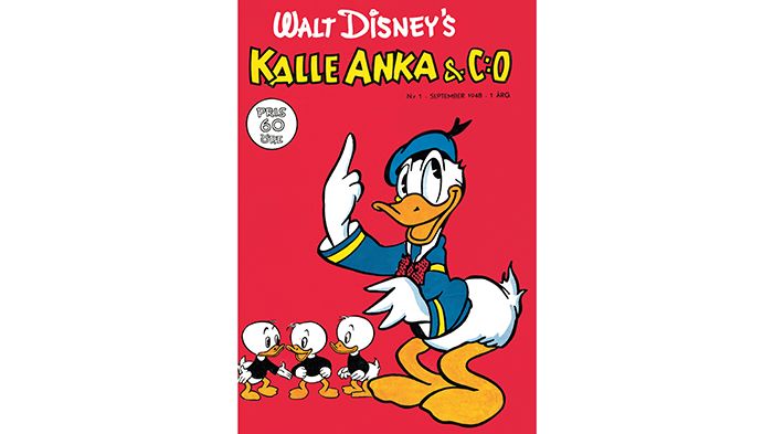 Omslaget till Kalle Anka & C:o nr 1 från 1948