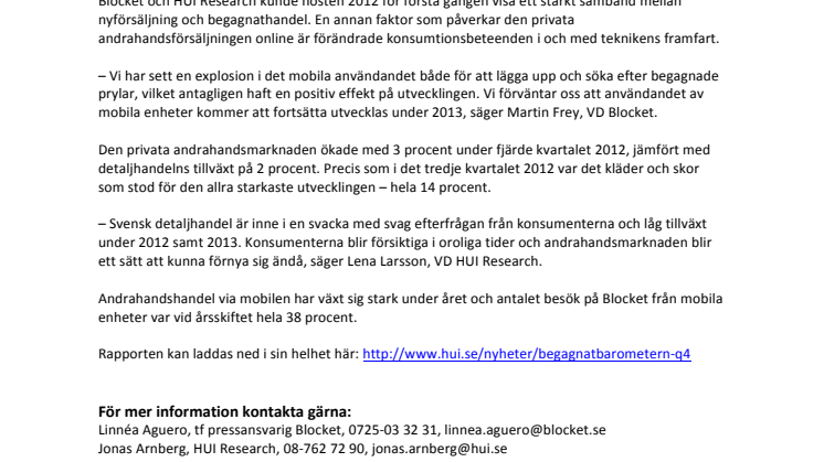 Begagnathandeln växer trots försvagad detaljhandel 