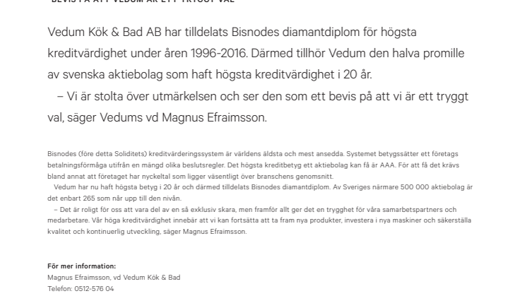 Högsta kreditvärdighet i 20 år