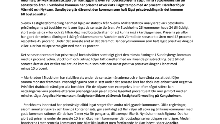 Unik kartläggning visar: Här har bostadspriserna stigit minst de senaste tio åren – kommun för kommun