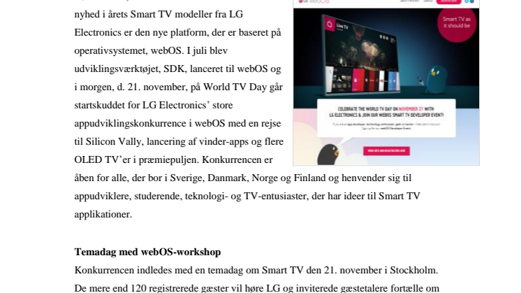LG INVITERER NORDISKE UDVIKLERE TIL APPKONKURRENCE FOR WEBOS SMART TV