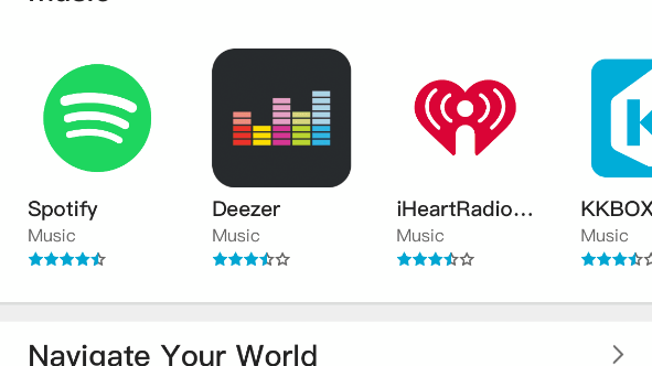 Connect IQ App Store, Musik, Navigation, Watch Faces