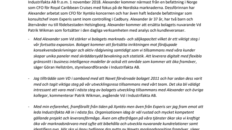 ​​​​Ny Vd för Industrifakta AB