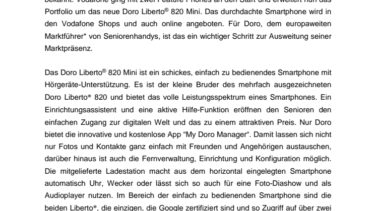 Vodafone erweitert Doro Sortiment