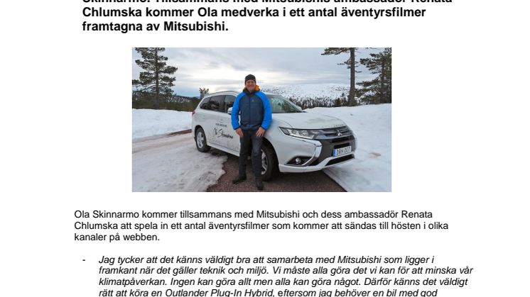 Mitsubishi ingår samarbete med Ola Skinnarmo 
