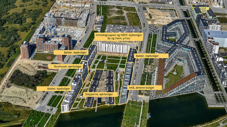 Arkitektgruppen har bygget den samlede karre med næsten 500 boliger 
