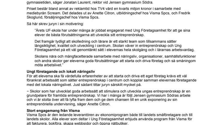 Bästa skolan för unga företagare finns i Stockholm