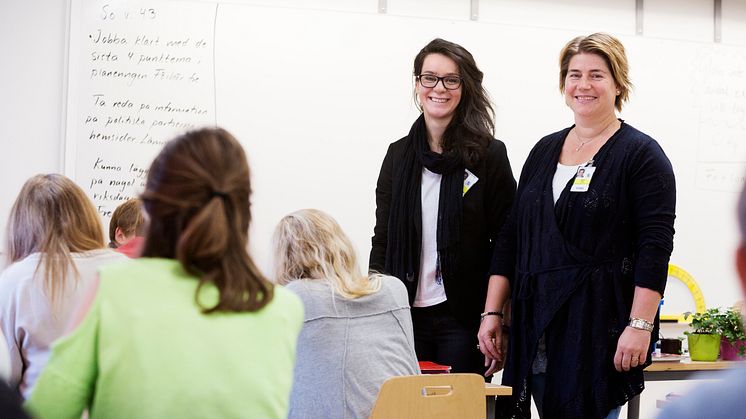 Västervångskolan lärare fr v: Sabina Nuhanovic och Sabine Boije