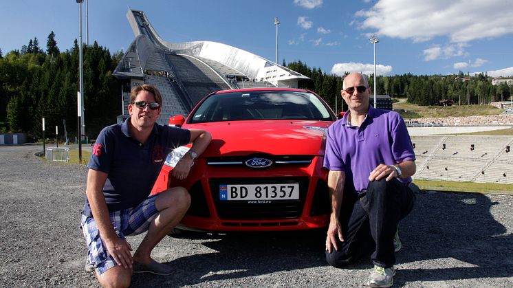 Knut Wilthil og Henrik Borchgrevink satte verdensrekord i økonomikjøring med Ford Focus med den prisbelønte 1.0-liters EcoBoostmotoren.