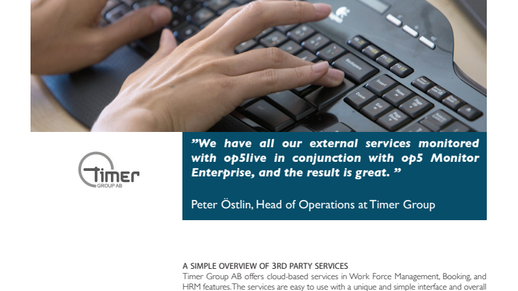 Timer Group improves business with a single unified view of web services