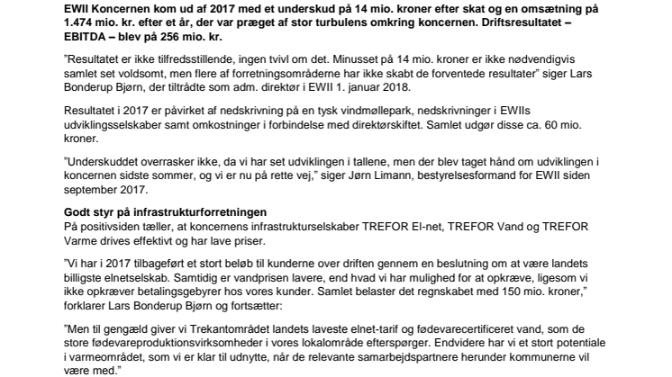 2017 var et svært år for EWII Koncernen