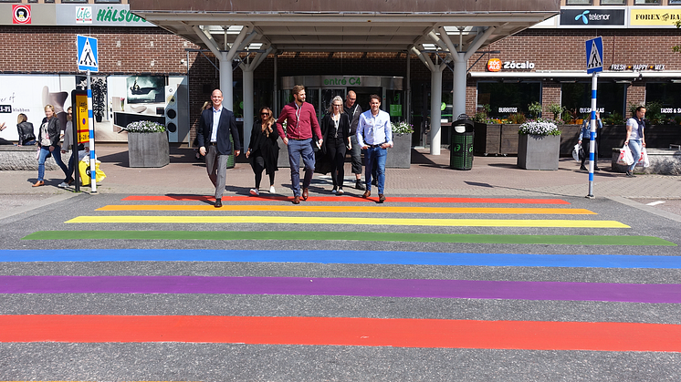 Centrumledningen på Frölunda Torg under West Pride