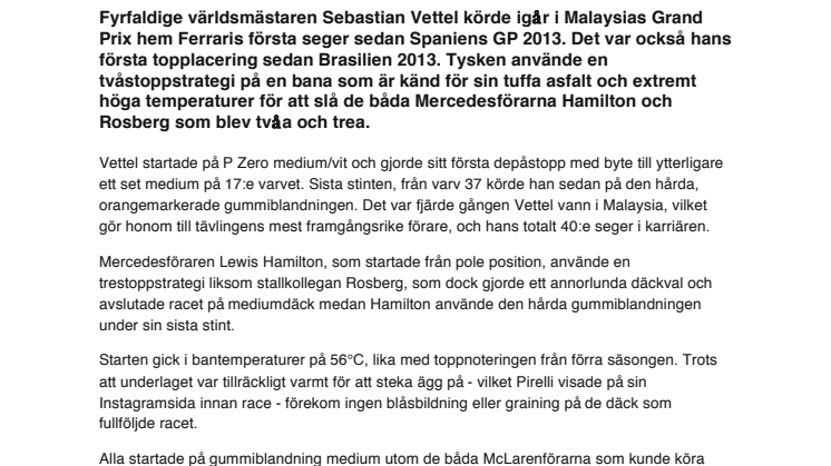 Ferrari tog hem första segern sedan 2013 