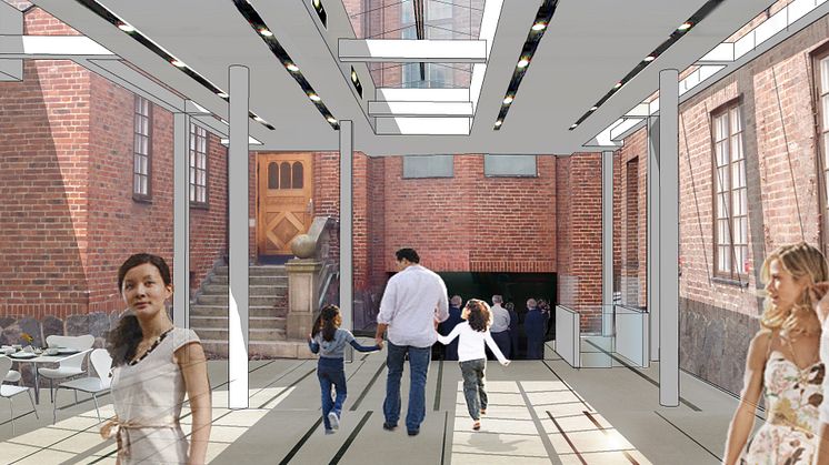 Passage och trappa till Stora salen. Uulas Arkitekter AB