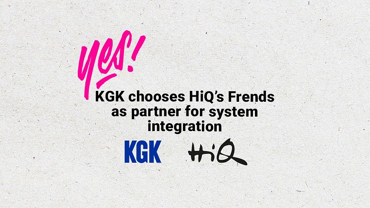 KGK väljer HiQs Frends som integrationsplattform.