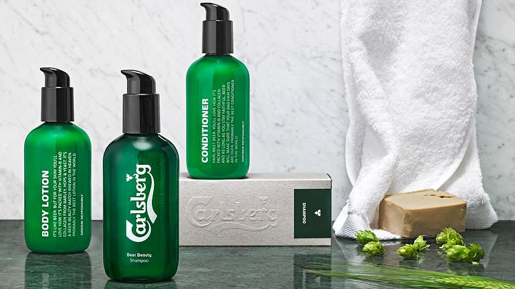 Carlsberg lanserar skönhetsserien Beer Beauty – Hår- och hudvårdsprodukter som innehåller öl