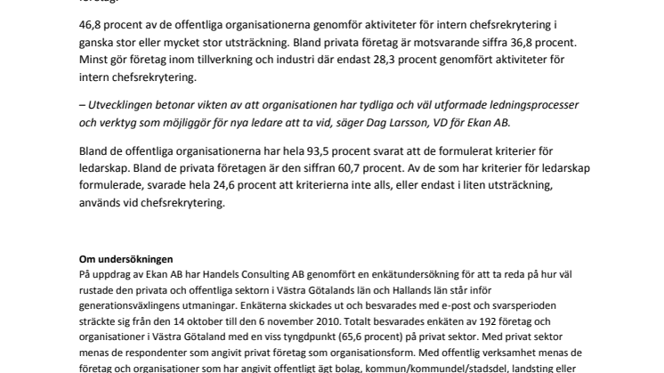 Chefer svårast att ersätta - men företagen dåliga på att rekrytera internt