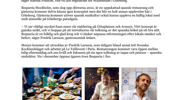 Populära Boqueria väljer Avenyn och Götaplatsen 