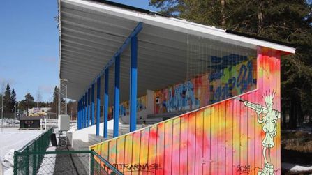 Vinnare av Umeå kommuns stadsmiljöpris 2015 är graffitimåleriet på Vildmannavallen