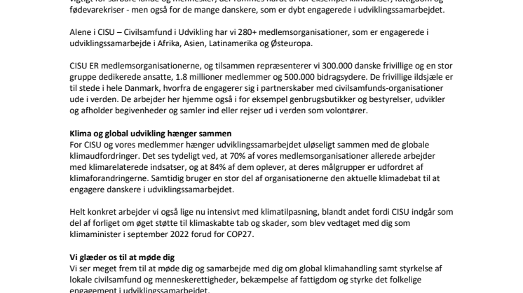 CISU velkomstbrev til Dan Jørgensen som minister for udviklingssamarbejde og global klimapolitik.pdf
