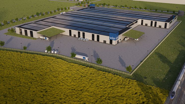 Visualisering av Solars nya logistikcenter