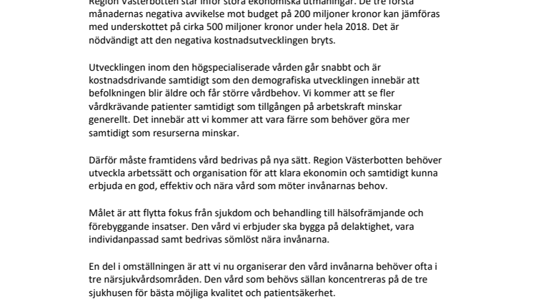 Regiondirektörens förslag till plan för omställning för en hållbar ekonomi
