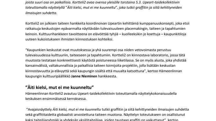 Tyhjä kaupunkitila herää henkiin – Hämeenlinnaan uusi taiteen laboratorio entisen kauppakeskus Linnan tiloihin
