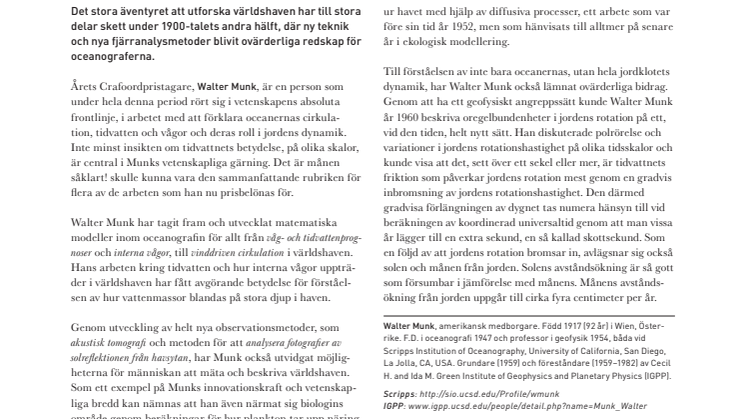 Crafoordpriset i geovetenskaper 2010