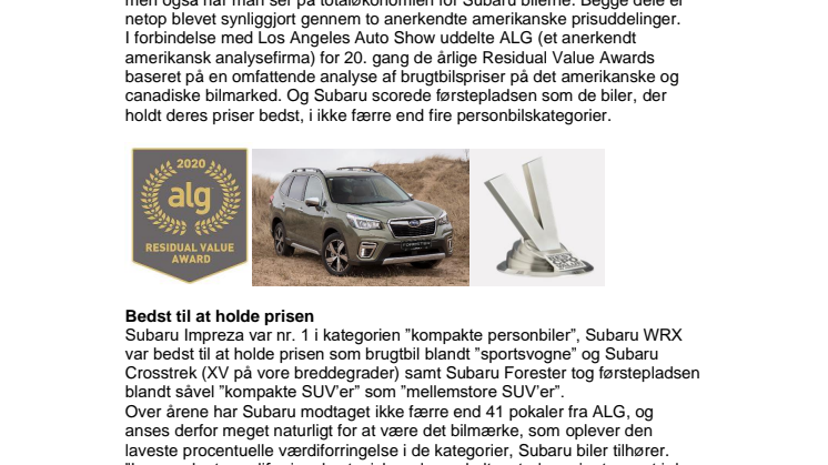 Subaru er et rigtig godt køb