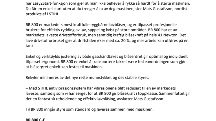 Markedets kraftigste ryggbårne løvblåser