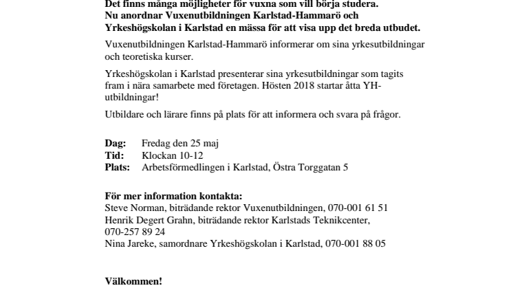Utbildningsmässa för vuxna