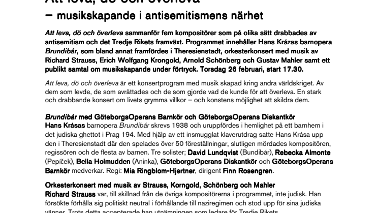 Att leva, dö och överleva  – musikskapande i antisemitismens närhet 