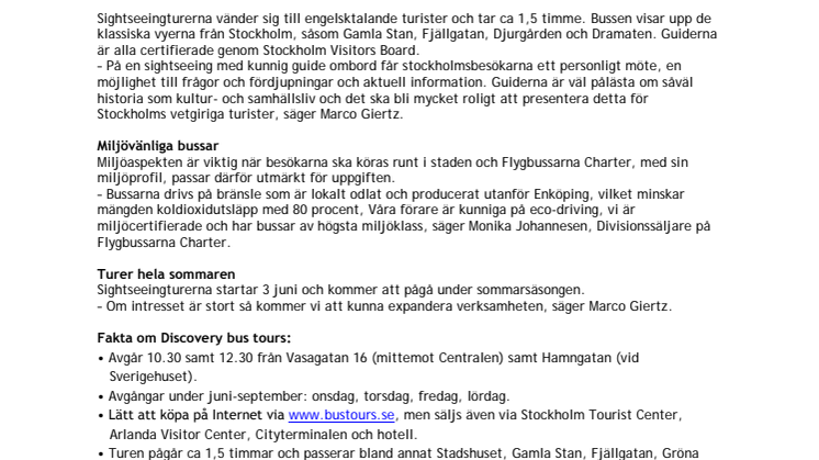 Miljövänliga sightseeingturer med kvalitetsguider i Stockholm    