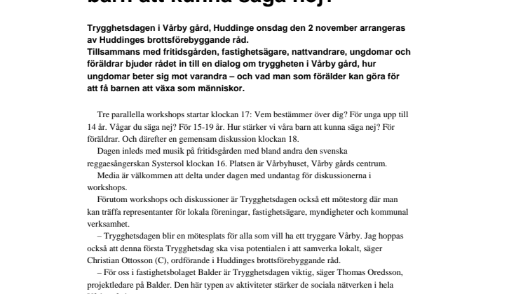 – Hur stärker vi våra barn att kunna säga nej?