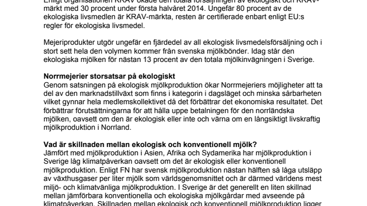 Bakgrundsfakta Norrmejeriers stimulanspaket