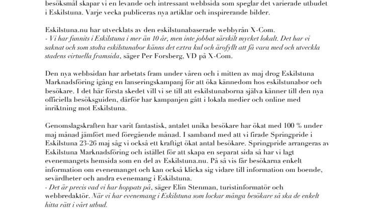 Ny officiell besöksguide för Eskilstuna
