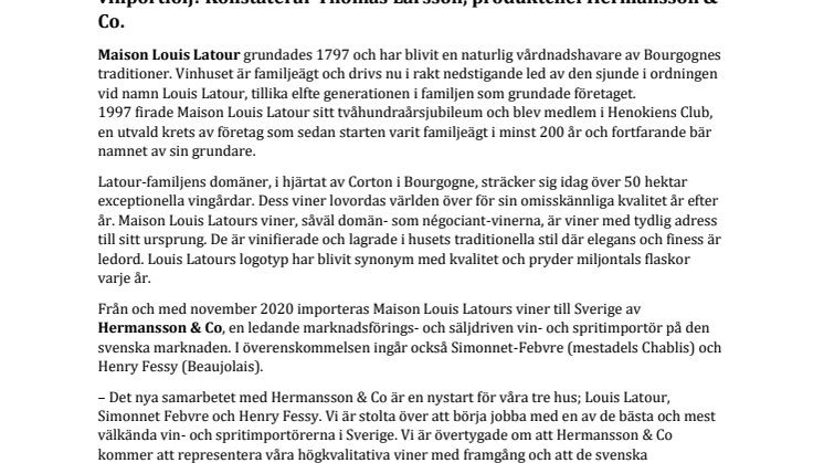Maison Louis Latour till Hermansson & Co