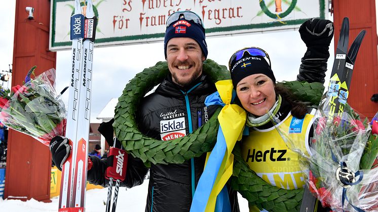 John Kristian Dahl och Britta Johansson Norgren vann Vasaloppet 2017