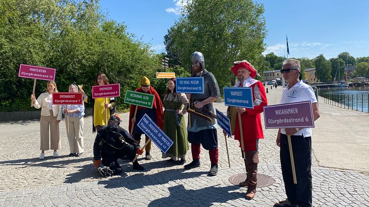 Alla attraktioner längs Djurgårdsstrand.