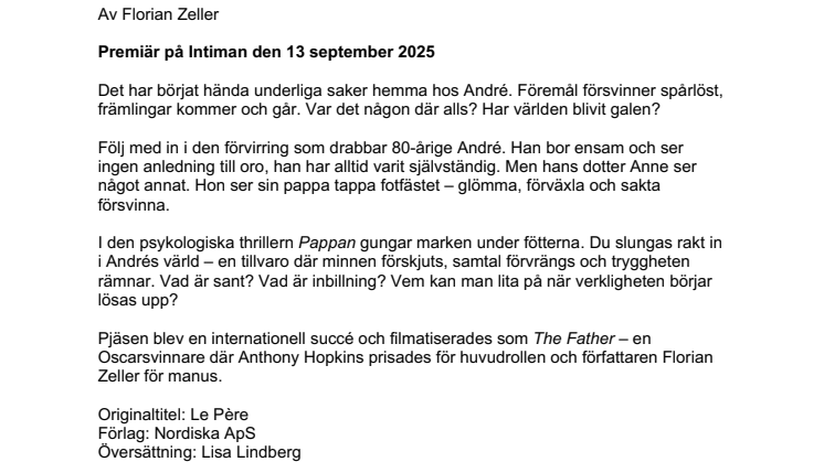 Pressmaterial teatersäsongen 2025/2026