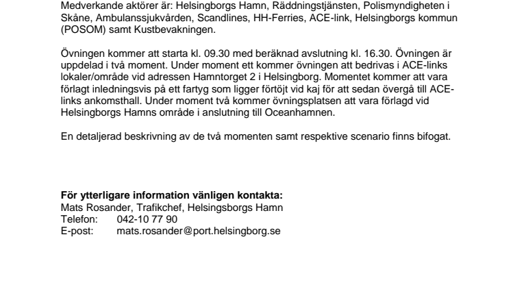 Hamnsäkerhetsövning i Helsingborg