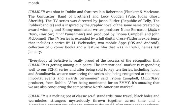 Irish Sci-Fi TV Series makes another Quantum Leap