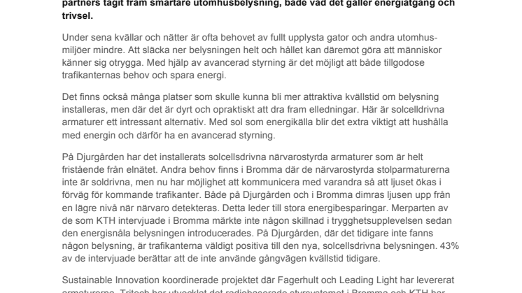 Control of outdoor lighting halves energy consumption