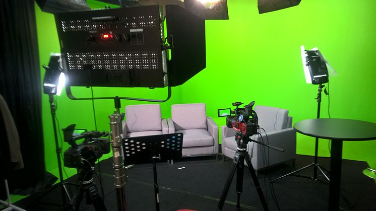 Hong Bao Media's Integrated Communications Centre in Cecil Street, Singapore, all set for a webcast.