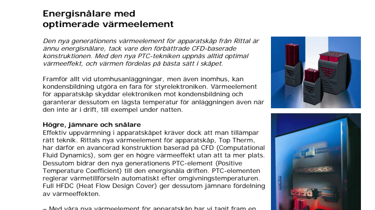 Energisnålare med optimerade värmeelement
