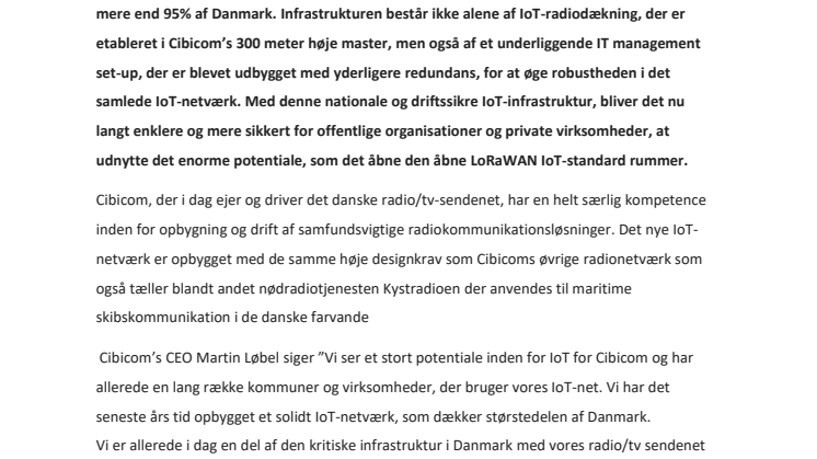 Nyt landsdækkende IoT-net