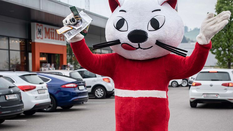 Das Fressnapf-Maskottchen in Aktion