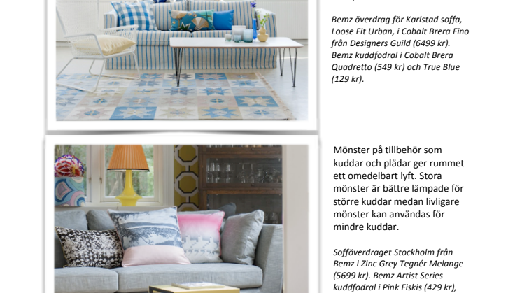Höj din soffas IQ med Bemz fem bästa designtips